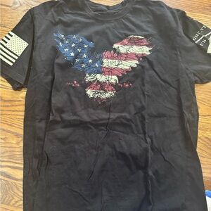 Grunt Style T Shirt Mens Large Patriot Military Eagle Flag Shift  USA